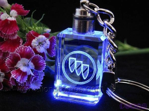 Car Marketing Promotional Gift Logo Inner Laser Engraved Crystal Keychain