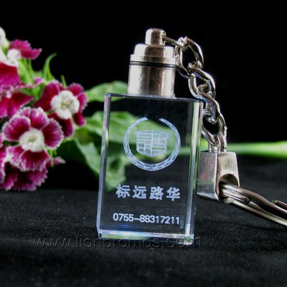 Car Marketing Promotional Gift Logo Inner Laser Engraved Crystal Keychain